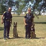 Class of 8-99 Chief Ray Saylor & K-9 Jordy- Lanesville Indiana Police Dept. Eddie Redds & K-9 Jerry - Flint Michigan Police Dept. Esther Bernritter & K-9 Reno - Flint Michigan Police Dept. Kent Ater & K-9 Aron - Lanesville Indiana Police Dept.