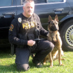 Sgt. Dave Clendenen with K-9 Cid of the Goshen Indiana Police Department
