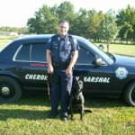 Brian Catcher with K-9 Runa Cherokee Indian Nation Oklahoma Tribal Police