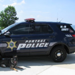 Officer Wendell Hite with K-9 Bolo Portage PD